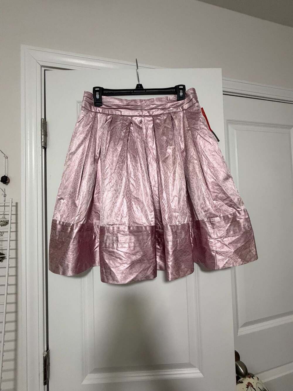 Diane von Furstenberg Pink Textured Box Pleated Skirt